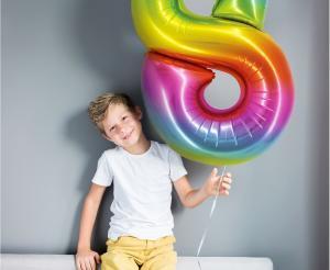 BALON FOLIOWY SMART 8 TĘCZOWY 76CM