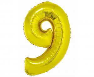 BALON FOLIOWY SMART CYFRA 9 ZŁOTA 76CM