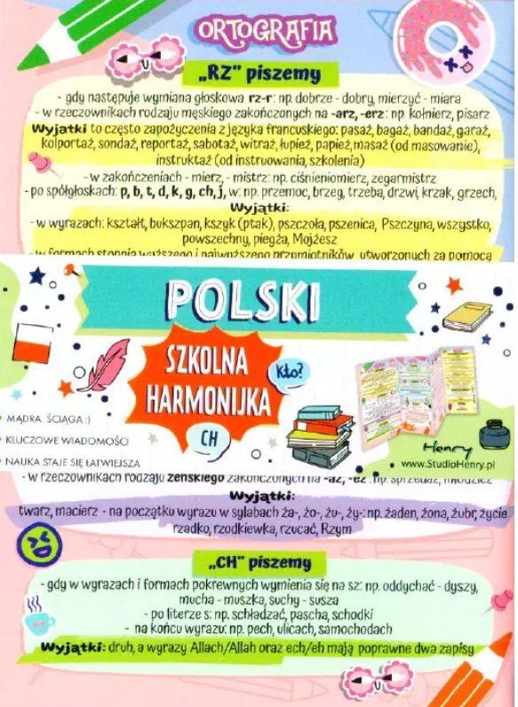 ŚCIĄGA / HARMONIJKA POLSKI - INTERPUNKCJA I ORTOGRAFIA