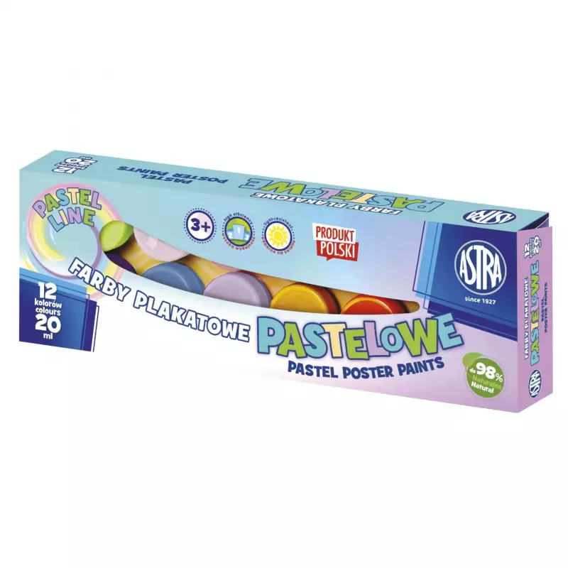 FARBY PLAKATOWE 12/20ML ASTRA PASTELOWE STANDARD BOX