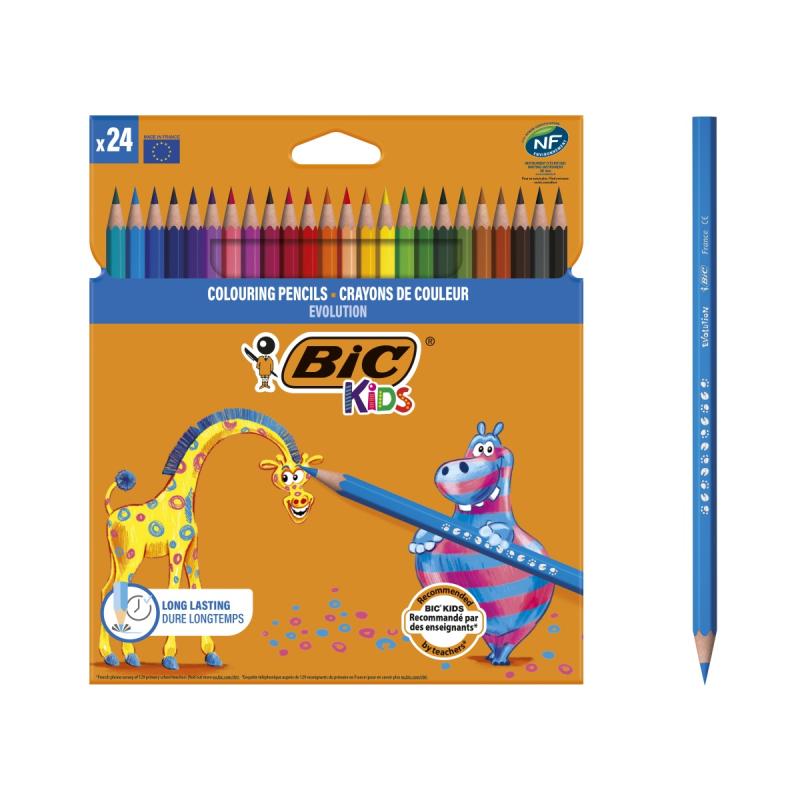 KREDKI OŁÓWKOWE 24 BIC KIDS EVOLUTION ECOLUTIONS