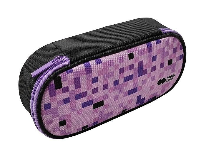 PIÓRNIK SASZETKA Z 1 ZAMKIEM I KLAPKĄ WEWNĘTRZNĄ OWAL PIXI VIOLET HAPPY COLOR