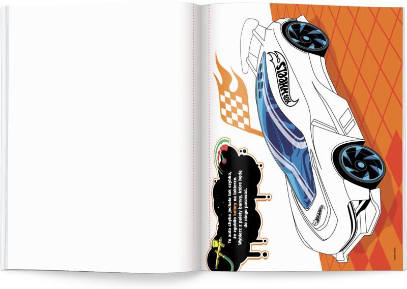 KSIĄŻECZKA MATTEL HOT WHEELS. POMALUJ BRYKĘ!