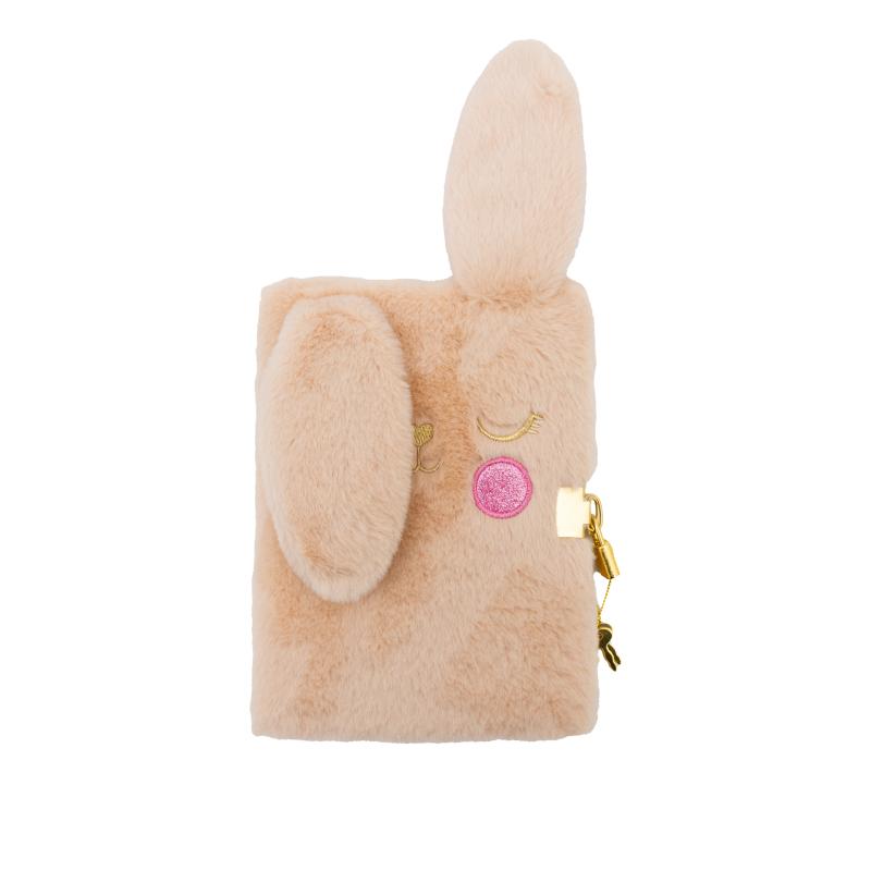 PAMIĘTNIK Z KŁÓDKĄ ASTRAPAP FLUFFY BUNNY A5 96 BEIGE