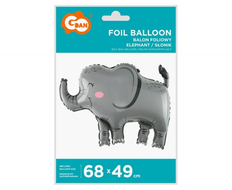 BALON FOLIOWY SŁOŃ 68X49CM