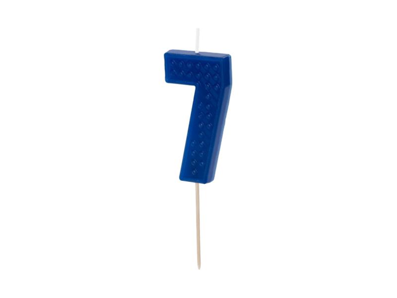ŚWIECZKA CYFERKA 7 NIEBIESKI 6CM