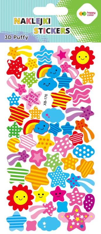NAKLEJKI 3D PUFFY-SKY STARS 9,5CMX22CM HAPPY COLOR