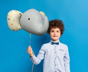 BALON FOLIOWY SŁOŃ 3D 63X50CM SZARY MAT
