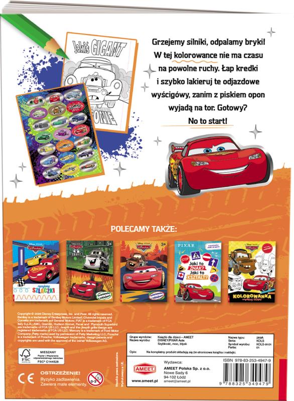 KSIĄŻECZKA DISNEY/PIXAR AUTA.SZYBKOŚĆ,MOC,BŁYSKI