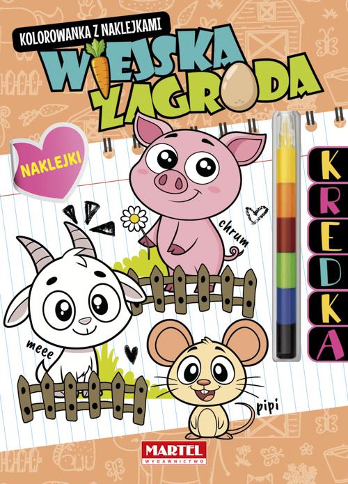 KSIĄŻECZKA MODUŁOWA KREDKA.WIEJSKA ZAGRODA Z NAKLEJKAMI