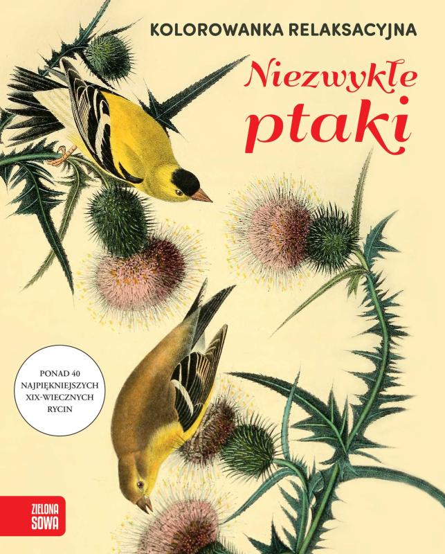 KSIĄŻECZKA KOLOROWANKA RELAKSACYJNA. NIEZWYKŁE PTAKI