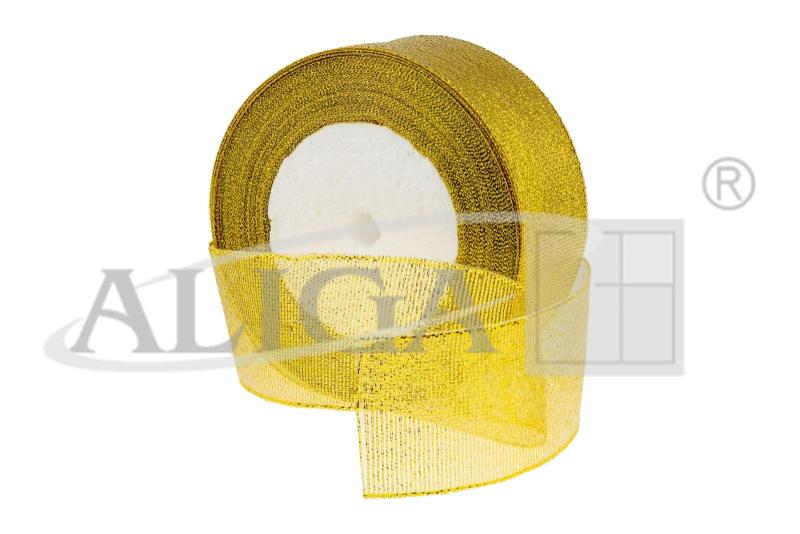 WSTĄŻKA METALIZOWANA 25MM/22M ZŁOTA A/4