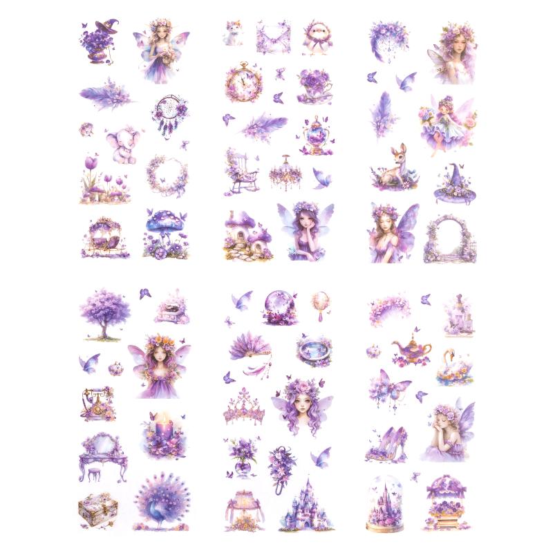 NAKLEJKI PET WRÓŻKI 6 ARKUSZY AMETHYST