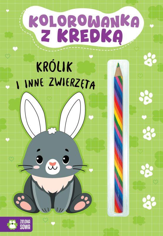 KSIĄŻECZKA KOLOROWANKA Z KREDKĄ. KRÓLIK
