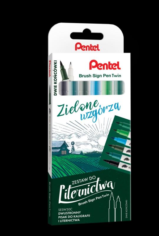 PISAK PĘDZELKOWY BRUSH KOMPLET A/6 ZIELONE WZGÓRZA