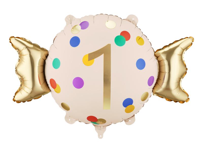 BALON FOLIOWY CUKIEREK 1 61X37CM MIX