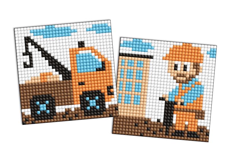 ZESTAW DO MOZAIKI DIAMENTOWEJ KIDS NA SAMOPRZYLEPNEJ PODSTAWIE ZAWÓD BUDOWNICZY 9X9CM