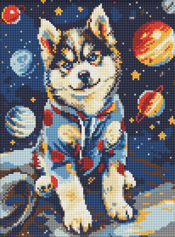 ZESTAW DO MOZAIKI DIAMENTOWEJ KOSMICZNY HUSKY 30X40CM