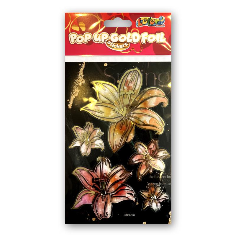 NAKLEJKI GOLD FOIL HMBS-701 LILIES PENMATE KOLORI