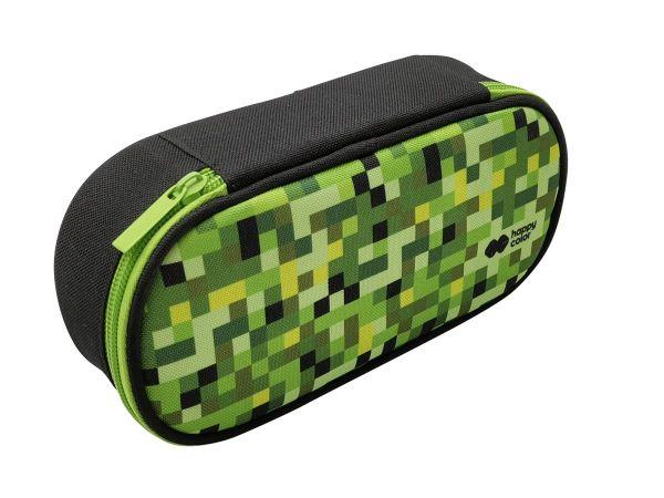 PIÓRNIK SASZETKA Z 1 ZAMKIEM I KLAPKĄ WEWNĘTRZNĄ, owalny, PIXI green, Happy Color