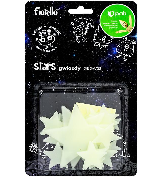 OZDOBY FLUO GWIAZDKI MIX 24SZT GR-GW08 FIORELLO