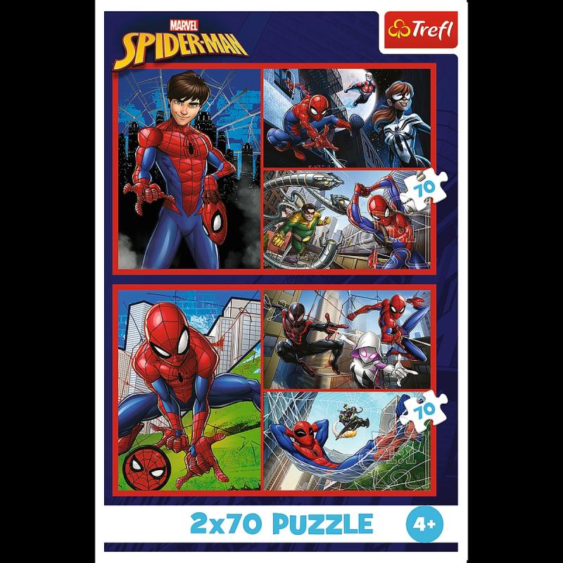 PUZZLE 2X70 TREFL PAJĘCZE HISTORIE-SPIDERMAN
