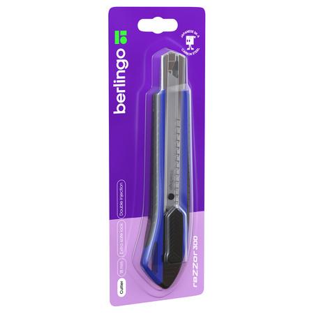 NÓŻ BIUROWY BERLINGO RAZZOR 300 18MM AUTOBLOKADA NIEBIESKI