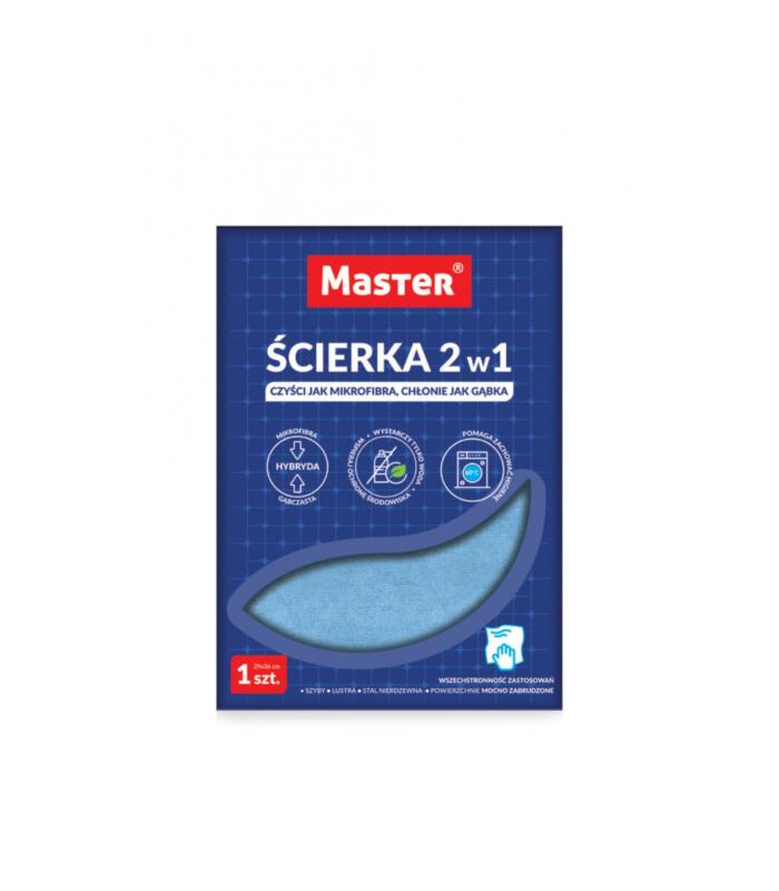 ŚCIERKA 2W1 MIKROFIBRA+GĄBECZKA PU 36X29CM A/1 S295