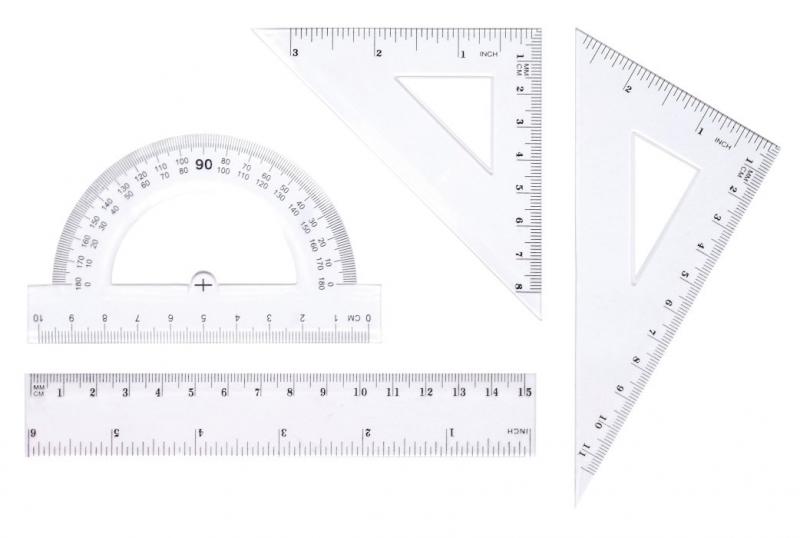 ZESTAW GEOMETRYCZNY LINIJKA 15 CM