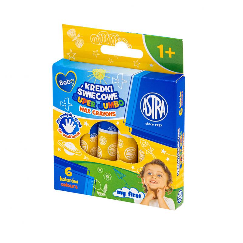 KREDKI OŁÓWKOWE 6 ASTRA OKRĄGŁE SUPER JUMBO BABY 12,5/120