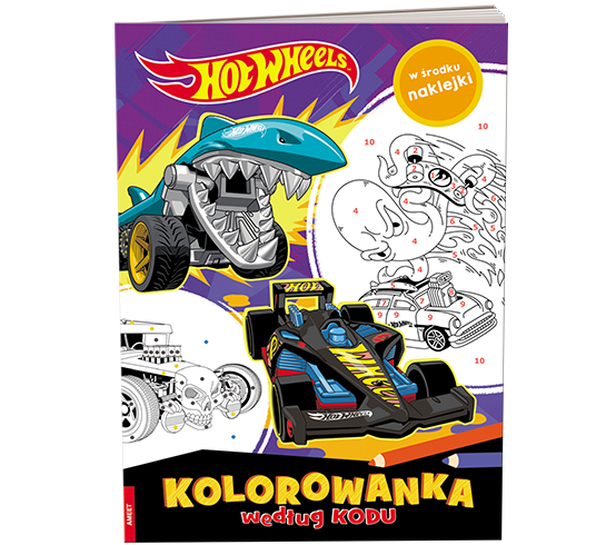 KSIĄŻECZKA HOT WHEELS. KOLOROWANKA WEDŁUG KODU