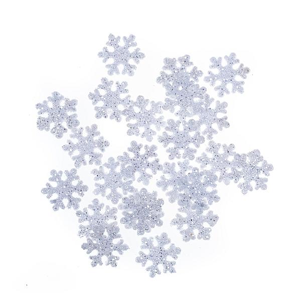 ŚNIEŻYNKI Z BROKATEM 2,4CM 24SZT BIAŁE #ŚWIĘTA