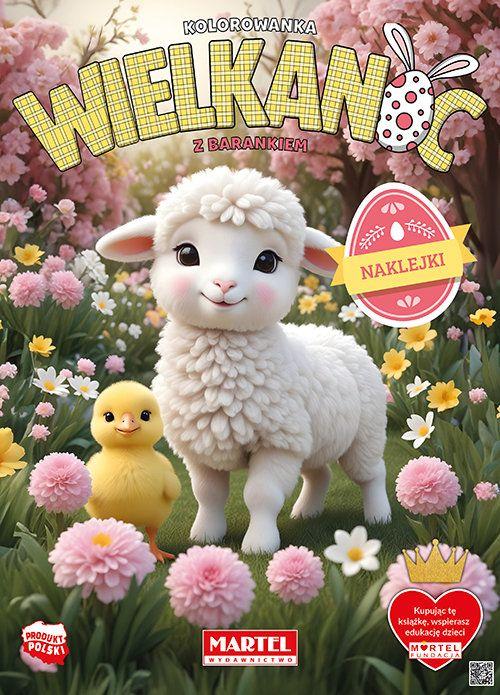 KSIĄŻECZKA KOLOROWANKA WIELKANOC Z BARANKIEM Z NAKLEJKAMI
