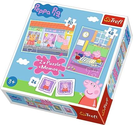 PUZZLE 2W1+MEMOS DZIEŃ PEPPY