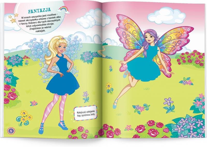 KSIĄŻECZKA BARBIE DREAMTOPIA. UBIERANKI NAKLEJANKI