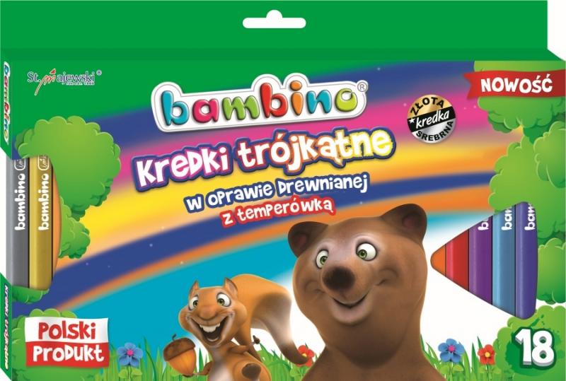 KREDKI BAMBINO 18 TRÓJKĄTNE W OPR.DREW. + TEMP. STANDARD