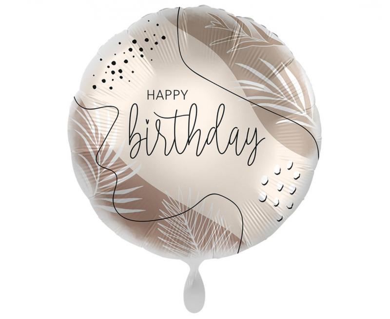 BALON FOLIOWY NATURAL COLOUR BIRTHDAY S40 45CM