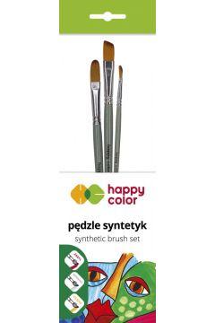 ZESTAW PĘDZLI SYNTETYCZNYCH MIESZANE A A'3 HAPPY COLOR