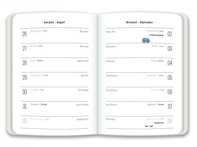 KALENDARZ SZKOLNY B6/48 MAT+UV HIPSTER 2024/2025