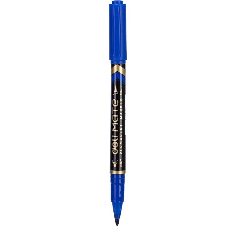 MARKER PERMANENTNY DWUSTRONNY 1,0MM & 0,5MM NIEBIESKI DELI A12