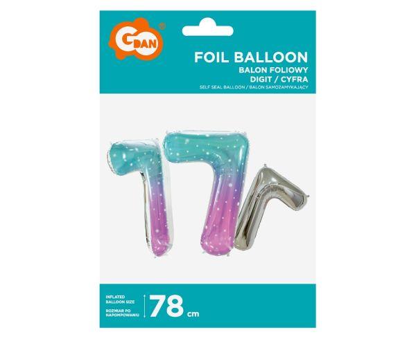 BALON FOLIOWY CYFRA 7 KOSMOS 78CM