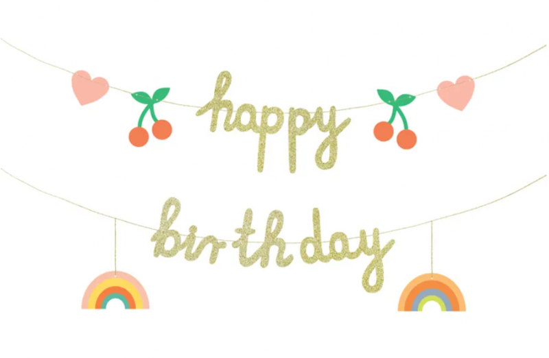 BANER PAPIEROWY HAPPY BIRTHDAY MIX 100X18CM