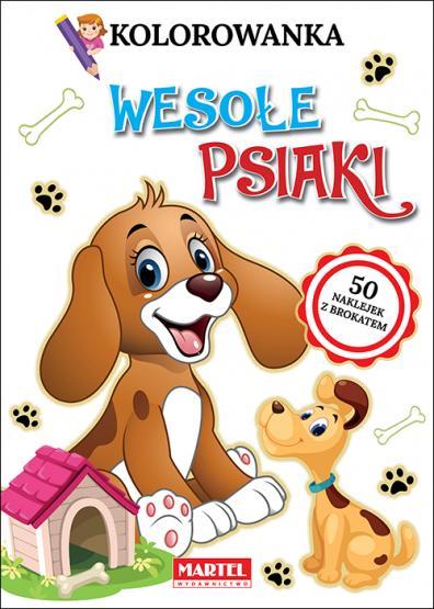 KSIĄŻECZKA KOLOROWANKA WESOŁE PSIAKI Z NAKLEJKAMI