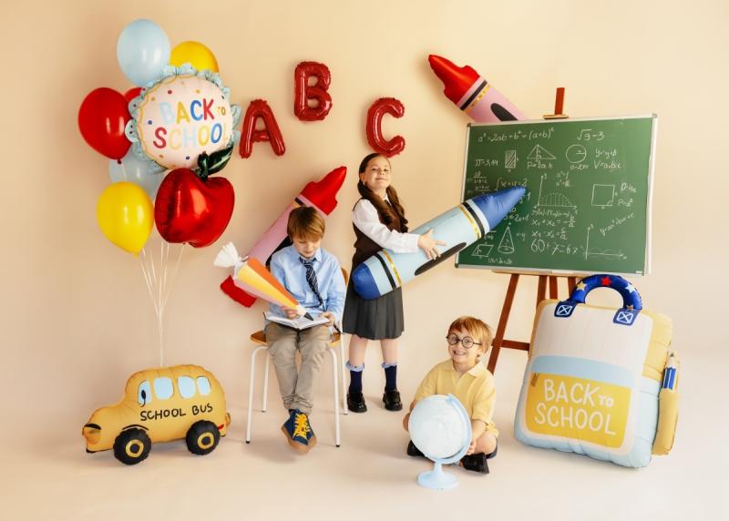 BALON FOLIOWY TORNISTER 68X82CM KREMOWO-ŻÓŁTY
