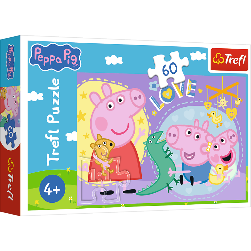 PUZZLE 60 TREFL SZCZĘŚLIWA ŚWINKA PEPPA