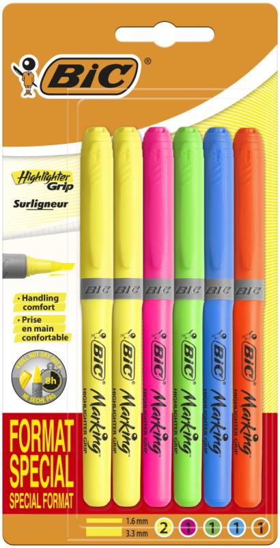 ZAKREŚLACZ BIC BR/LINER GRIP BL6 MIX