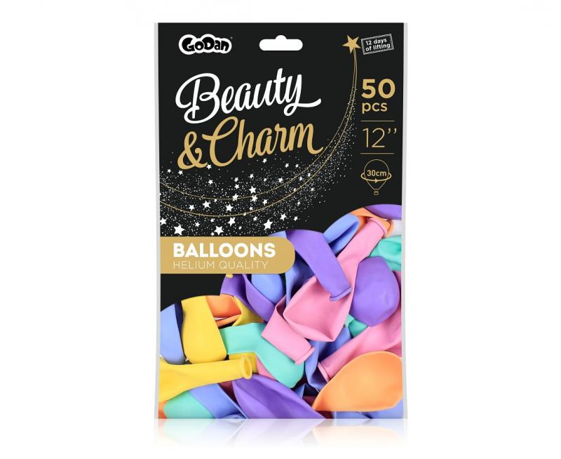 BALONY BEAUTY&CHARM PASTELOWE MIX12'/ 50 szt.