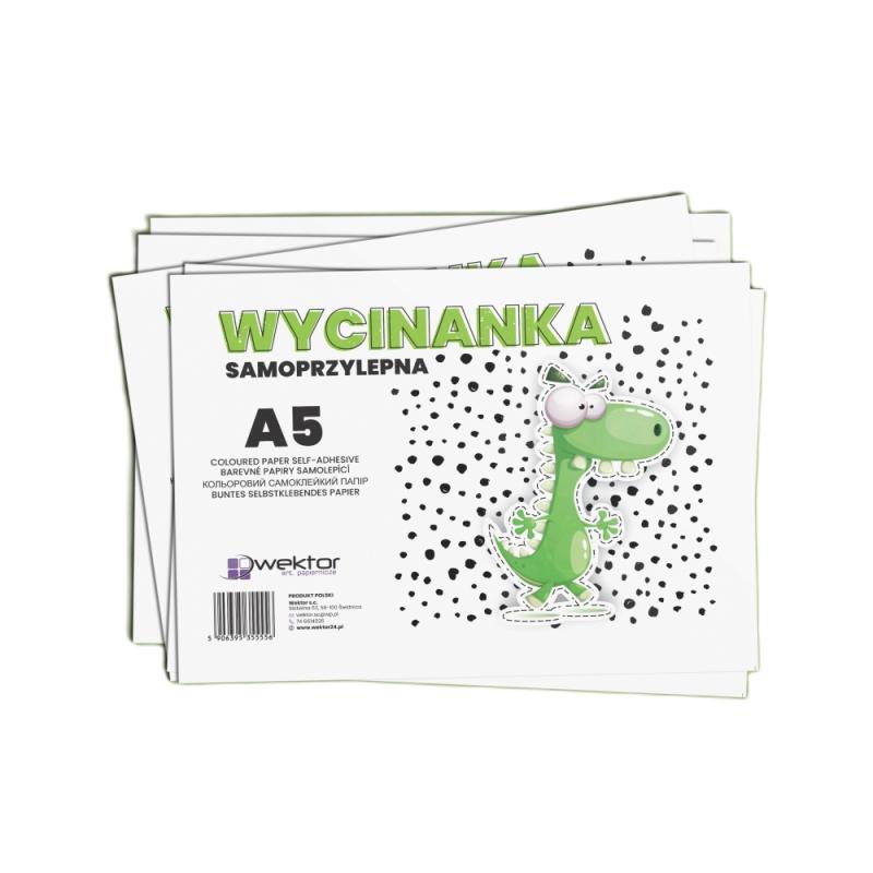 ZESZYT PAPIERÓW KOLOROWYCH A5 SAMOPRZYLEPNYCH WEKTOR