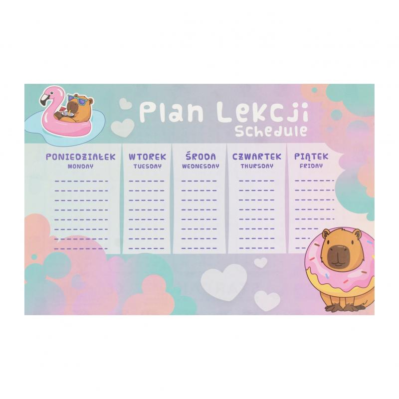 PLAN LEKCJI+TABLICZKA MNOŻENIA KAPIBARA A/25