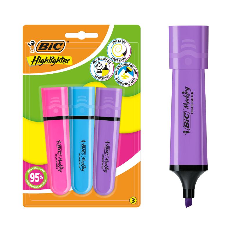 ZAKREŚLACZ BIC FLAT MIX NEON A3 BLISTER